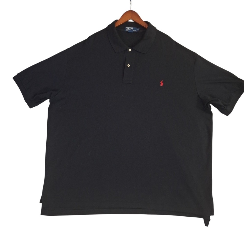 Polo Ralph Lauren Polo Shirt Mens 3XL Big Black Red Pony Cotton Short Sleeve